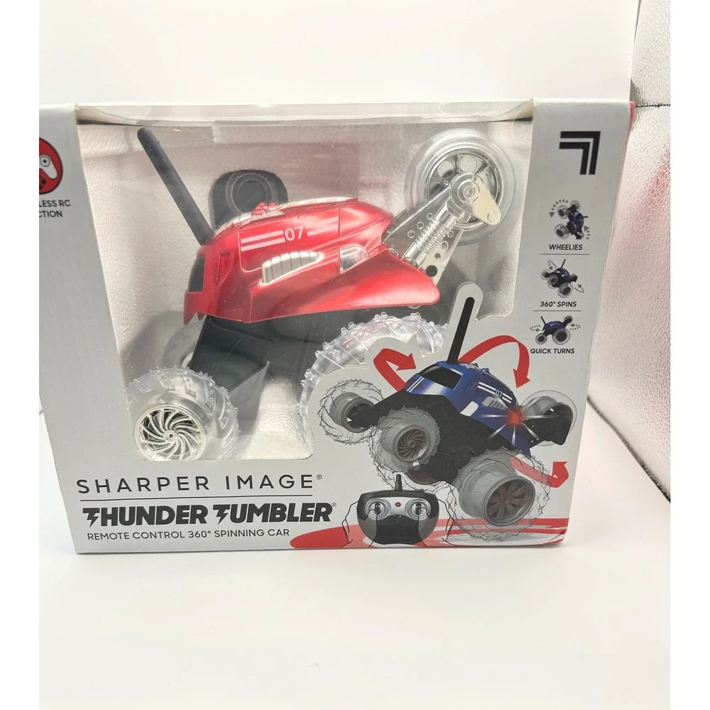 Sharper Image Thunder Tumbler RC 360 Spinning Car Red 49MHz Wheelie Stunt Toy